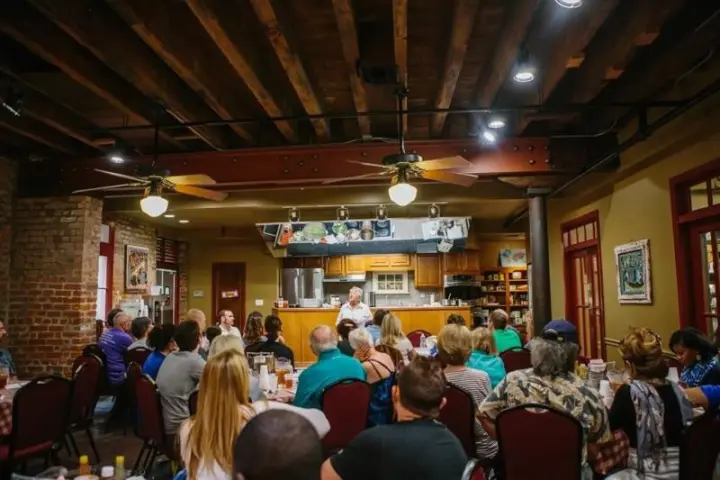 a group of people in a room